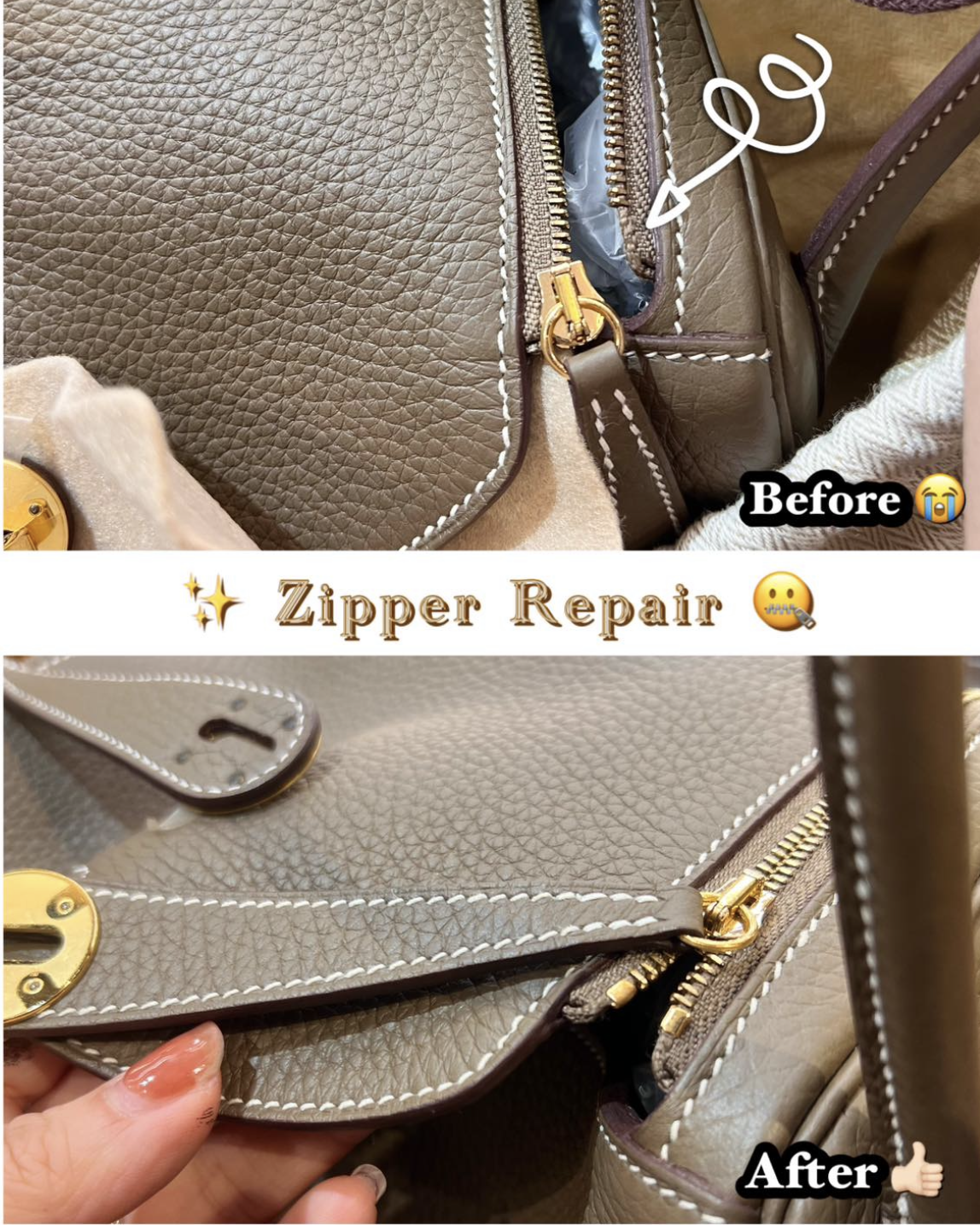 HERMES ZIPPER REPAIR