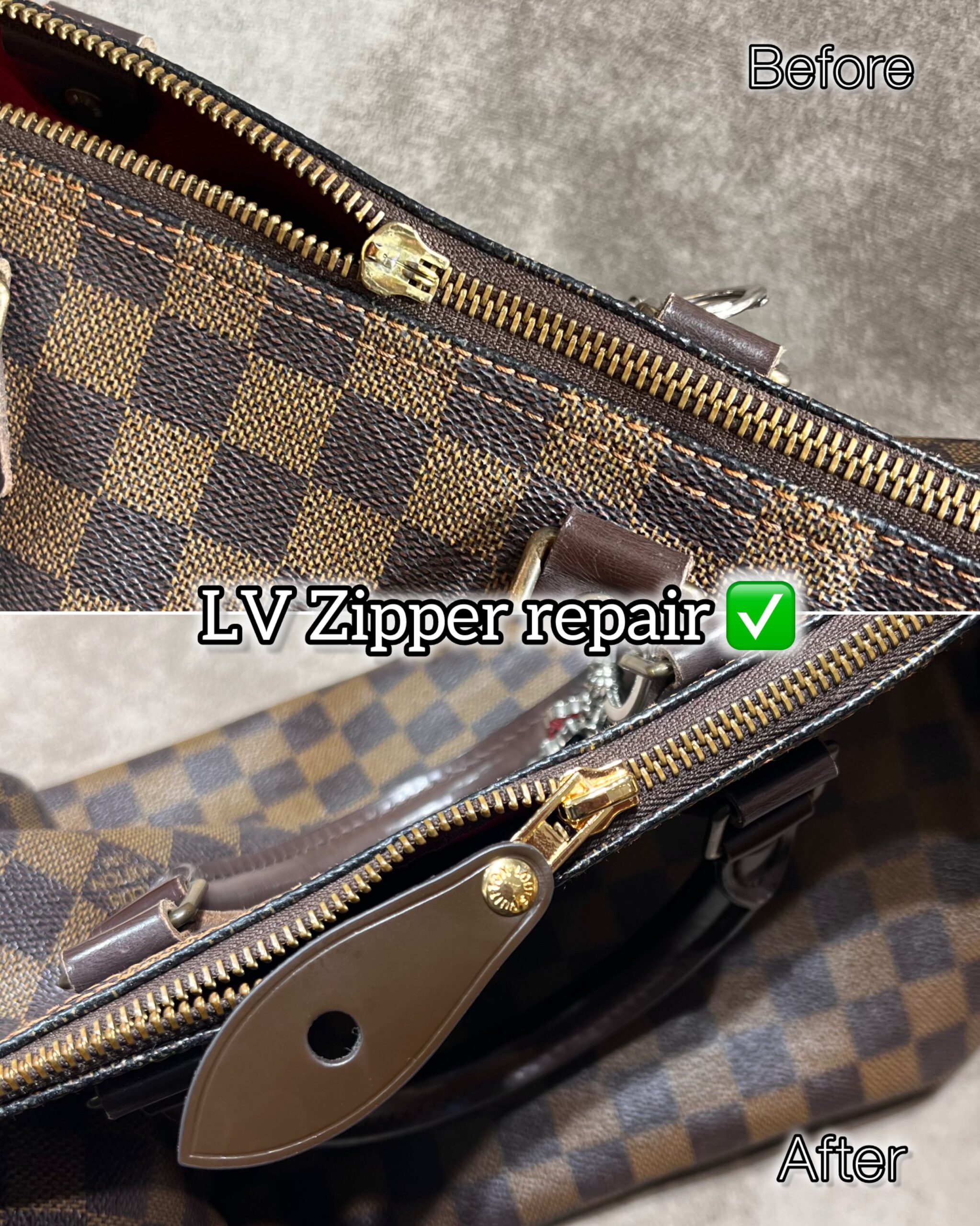 LV pouch zipper replace